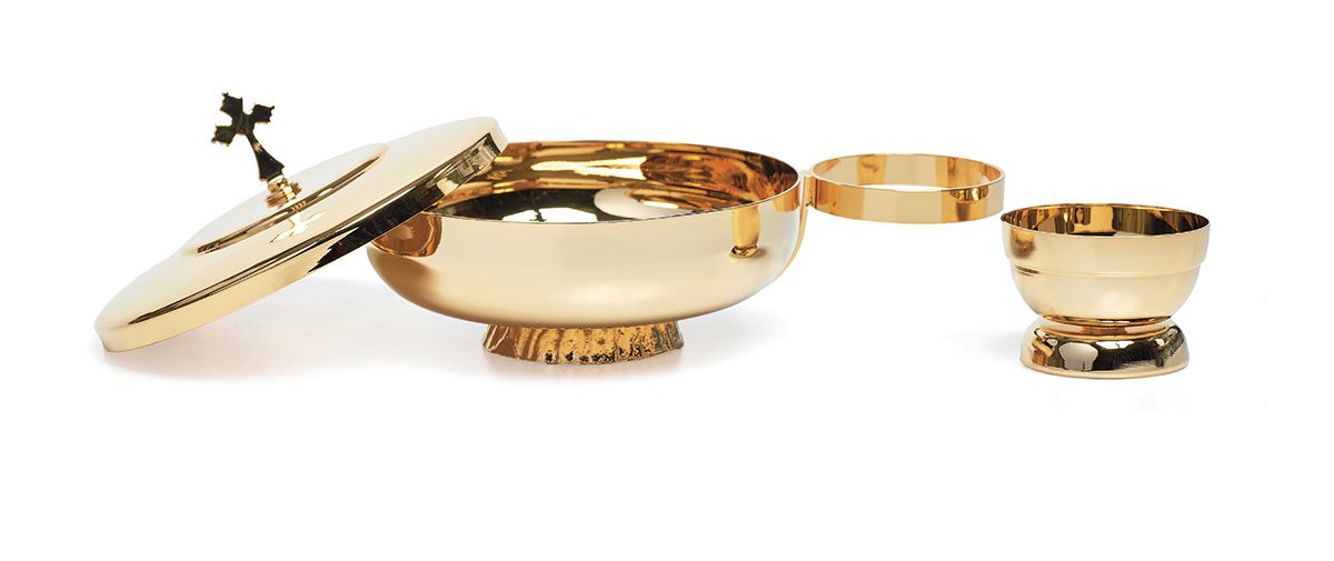 Puszka do komunii pod dwoma postaciami niska (73) - PUSZKI MSZALNE - Nowość