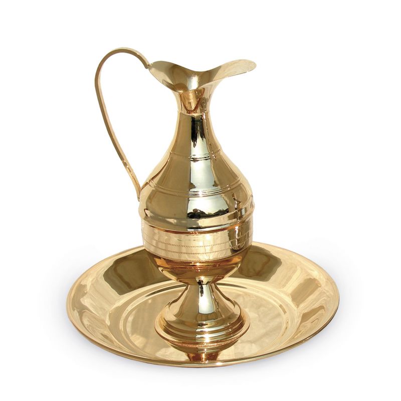 Dzbanek z misą, polerowany, złocony - 23 cm (3) - KOMPLET DO MYCIA RĄK/ KOMPLET DO LAWABO - Dzbanek z misą, polerowany, złocony - 23 cm (3)