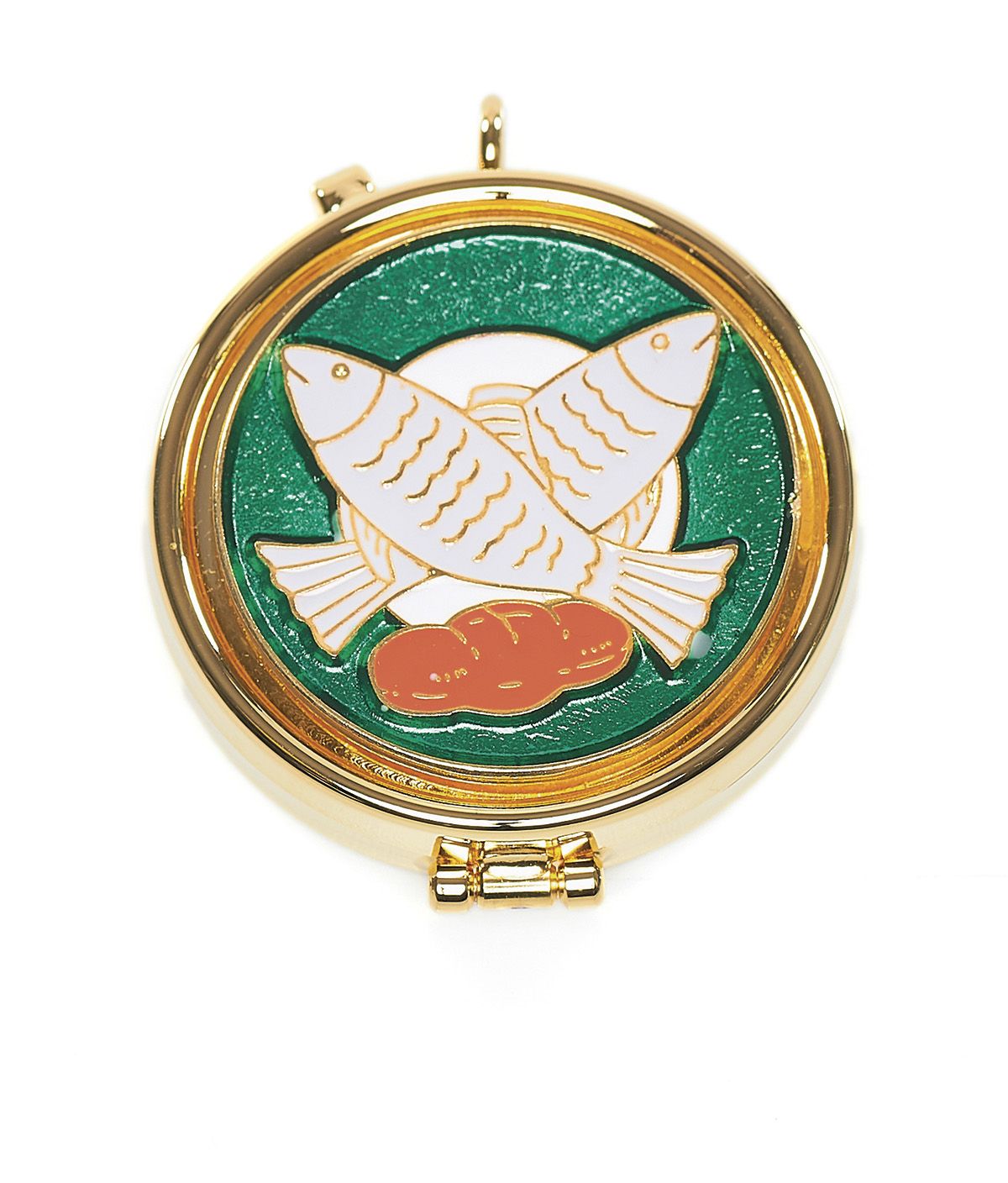 Cyborium z plakietką emaliowaną - chleb i ryby - CYBORIA - Nowość