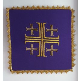 Bielizna kielichowa fiolet -  Krzyż Jerozolimski - BIELIZNA KIELICHOWA