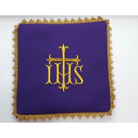 Palka haftowana IHS - fiolet - BIELIZNA KIELICHOWA