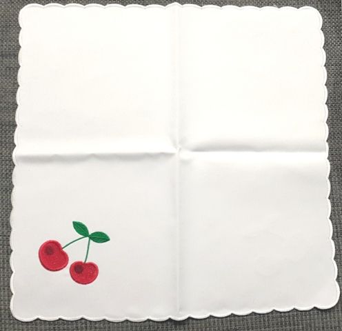 Serweta haftowana - Wiśnie 37x37 cm - Serwety haftowane - zdjęcie 2 - Serweta haftowana - Wiśnie 37x37 cm