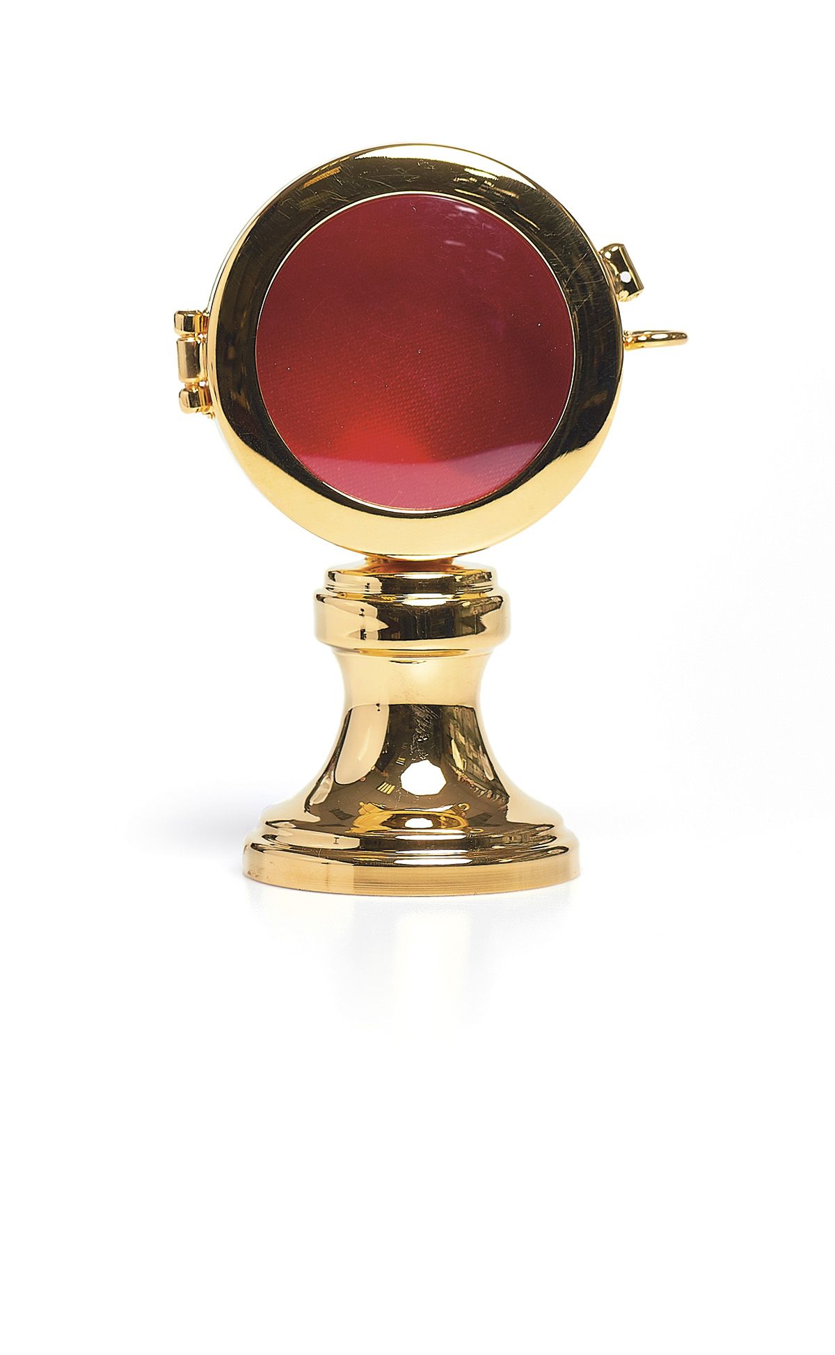 Relikwiarz z mosiądzu polerowanego, złocony - 9,5 cm - RELIKWIARZE - Nowość