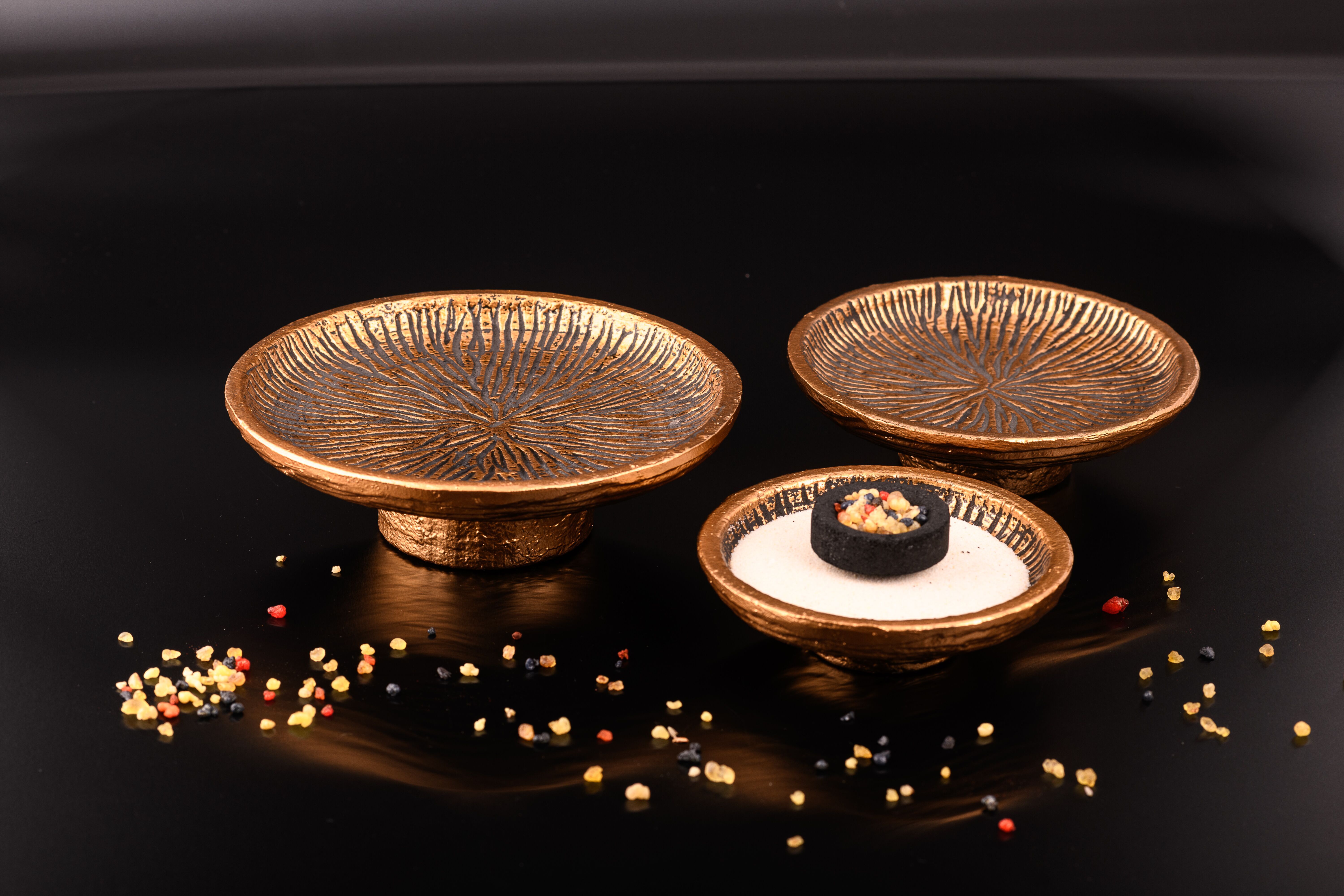 Kadzielnica mosiężna talerzyk - 11 cm - KADZIELNICE DOMOWE - Kadzielnica mosiężna talerzyk - 11 cm