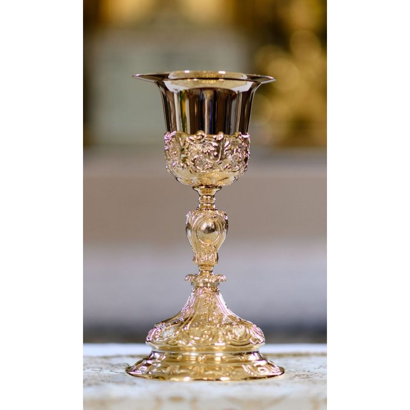 Kielich barokowy, pozłacany - 25 cm - KIELICHY MSZALNE - Kielich barokowy, pozłacany - 25 cm