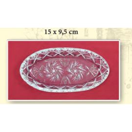 Taca szklana /kryształ - 15x9,5 cm. - AMPUŁKI I TACKI MSZALNE