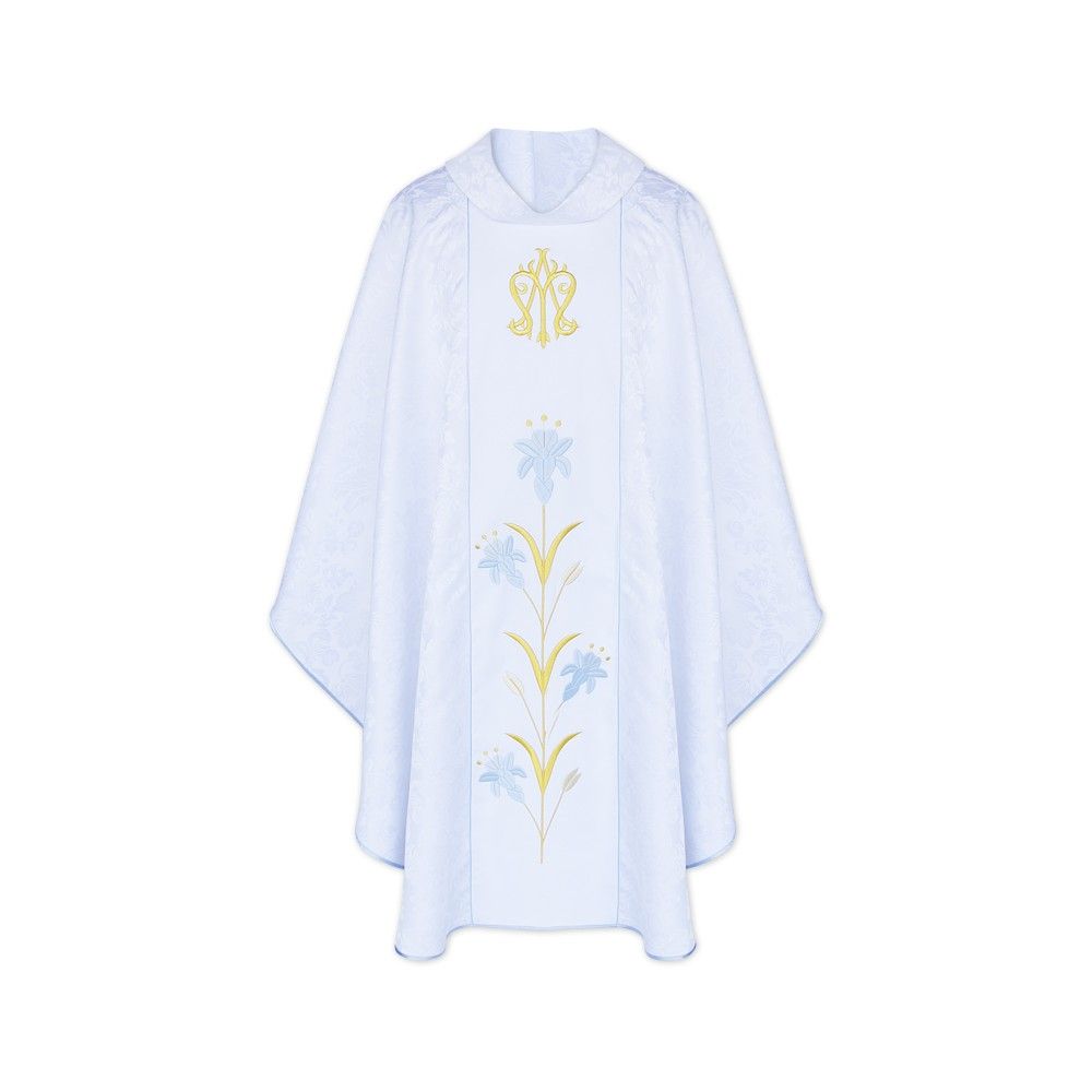 Ornat haftowany Maryjny biały (28) - Ornaty Maryjne - Nowość