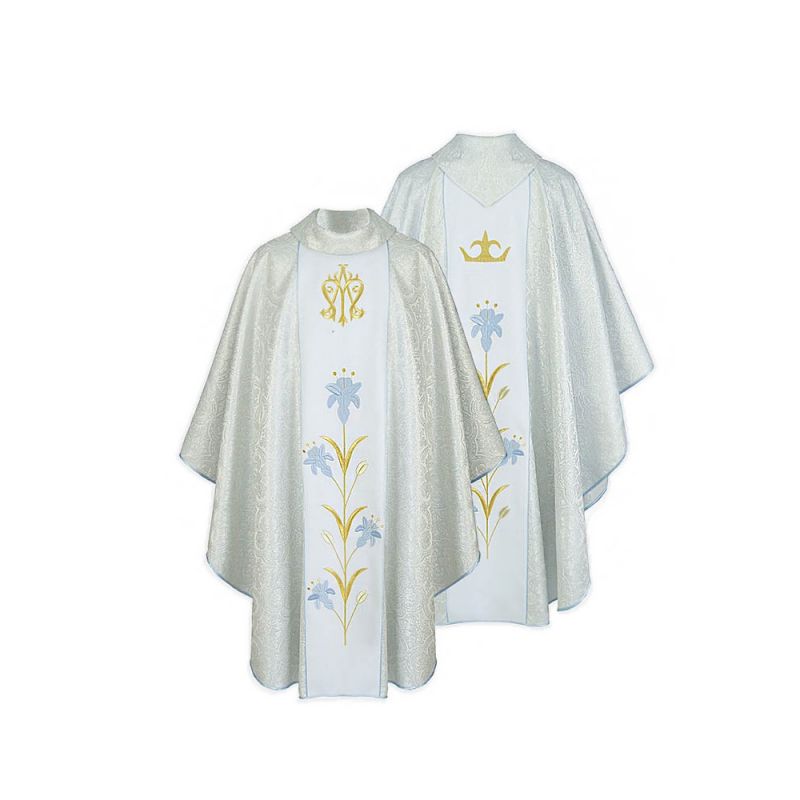 Ornat haftowany Maryjny srebrny (29) - Ornaty Maryjne - Ornat haftowany Maryjny srebrny (29)