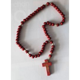 Różaniec drewniany bordo - RÓŻAŃCE, KORONKI, TAJEMNICE RÓŻAŃCOWE