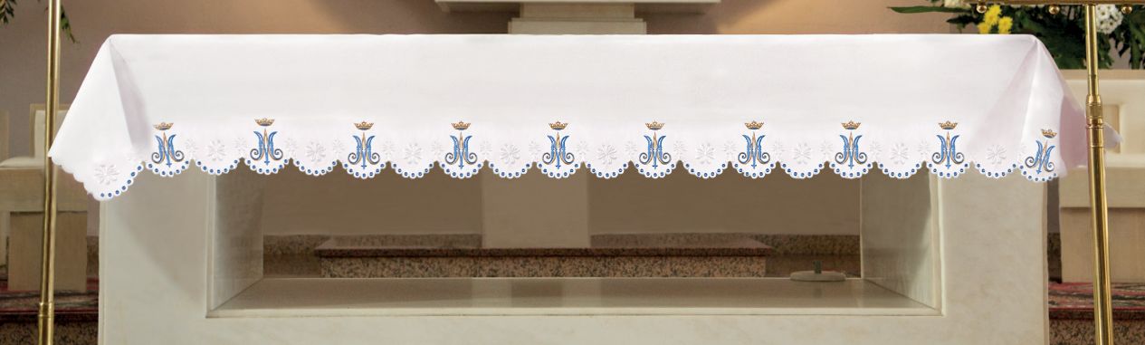 Obrus haftowany wzór maryjny (155) - OBRUSY OŁTARZOWE - zdjęcie 2 - Obrus haftowany wzór maryjny (155)