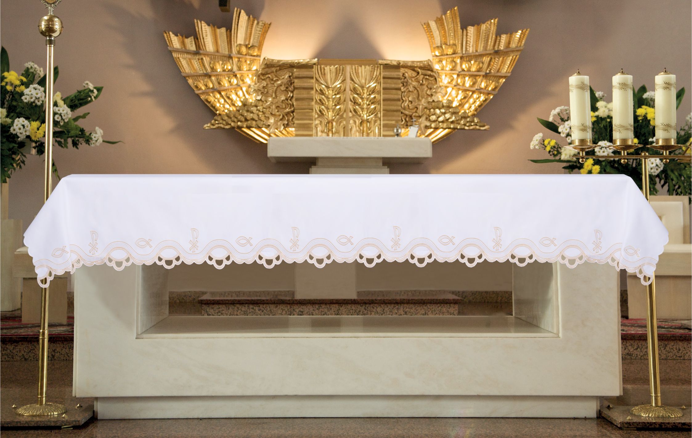 Obrus haftowany PX, ryba (161) - OBRUSY OŁTARZOWE - Nowość