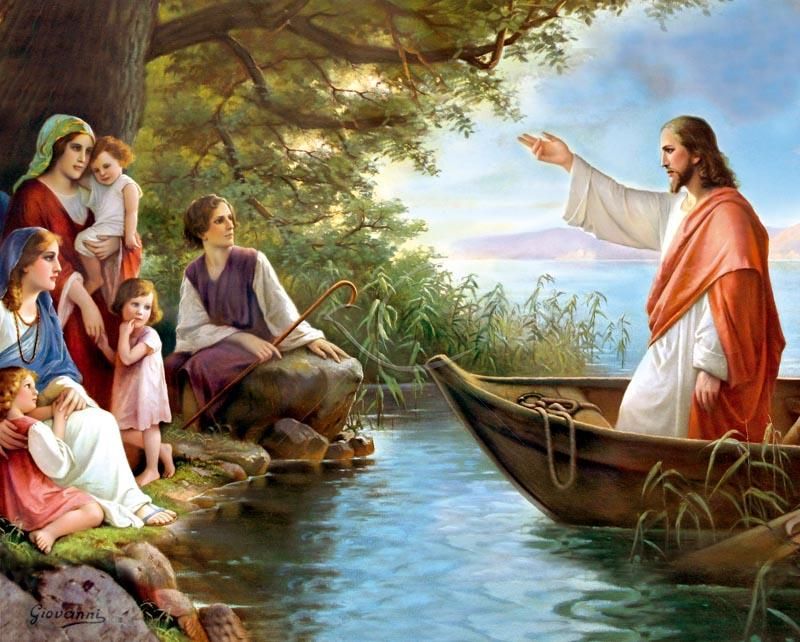 Obrazek 20x25 - Jezus na łodzi - OBRAZY RELIGIJNE - Nowość