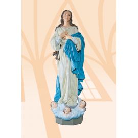 Figura Matka Boża z aniołkami kolor - 130 cm - Matka Boża z aniołkami