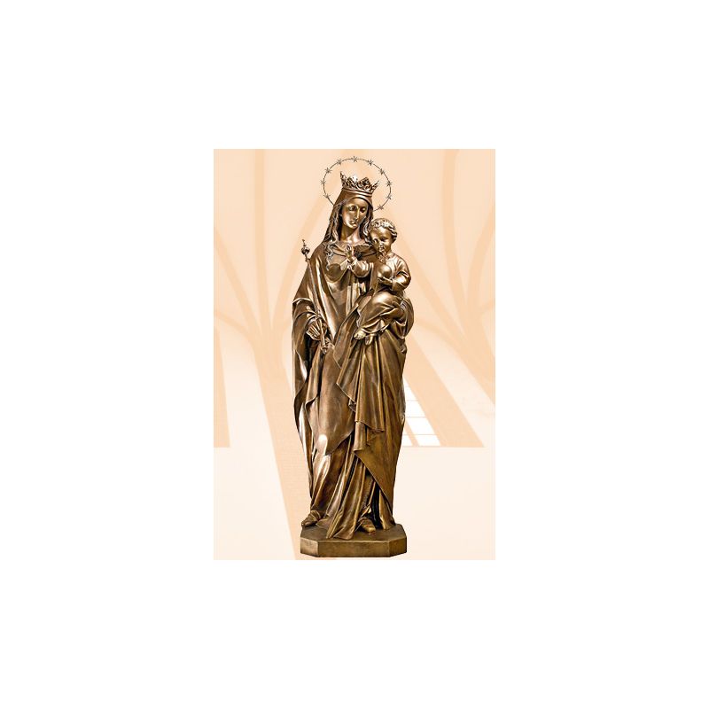 Figura Matka Boża Królowa Świata (włoskie złoto jasne) 140 cm - Matka Boża Królowa Świata - Figura Matka Boża Królowa Świata (włoskie złoto jasne) 140 cm
