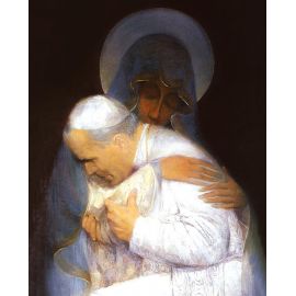 Obrazek 20x25 - Św. Jan Paweł II i Matka Boża - OBRAZY RELIGIJNE