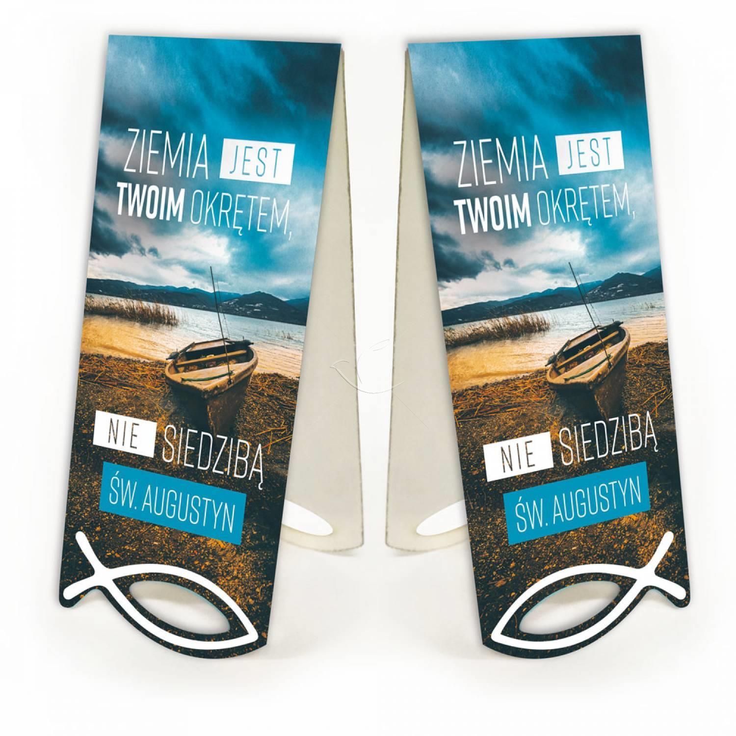 Zakładka Krajobraz Sentencja - Ziemia jest Twoim okrętem... - Zakładki religijne do książek - Nowość