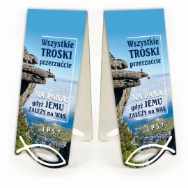 Zakładka Krajobraz Sentencja - Wszystkie troski... - Zakładki religijne do książek