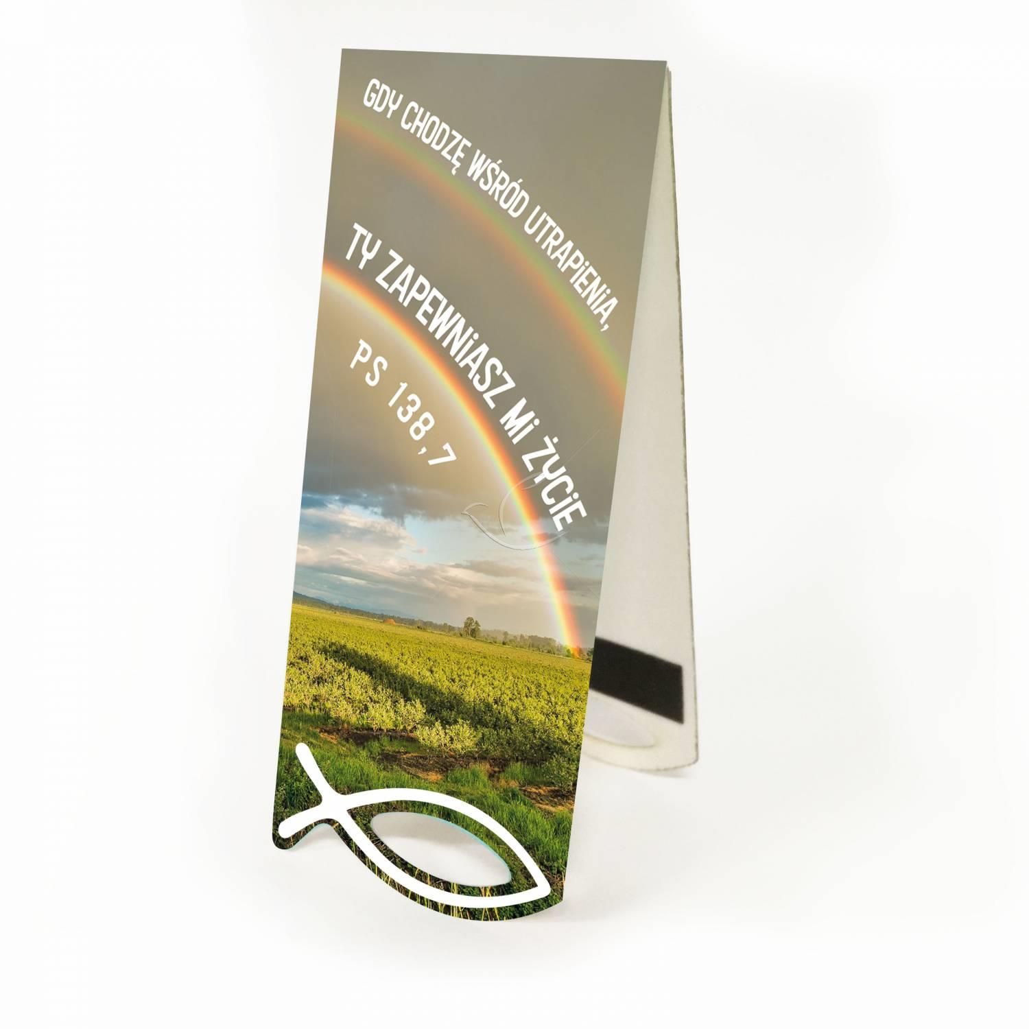 Zakładka Krajobraz Sentencja - Gdy chodzę wśród utrapienia... - Zakładki religijne do książek - Nowość