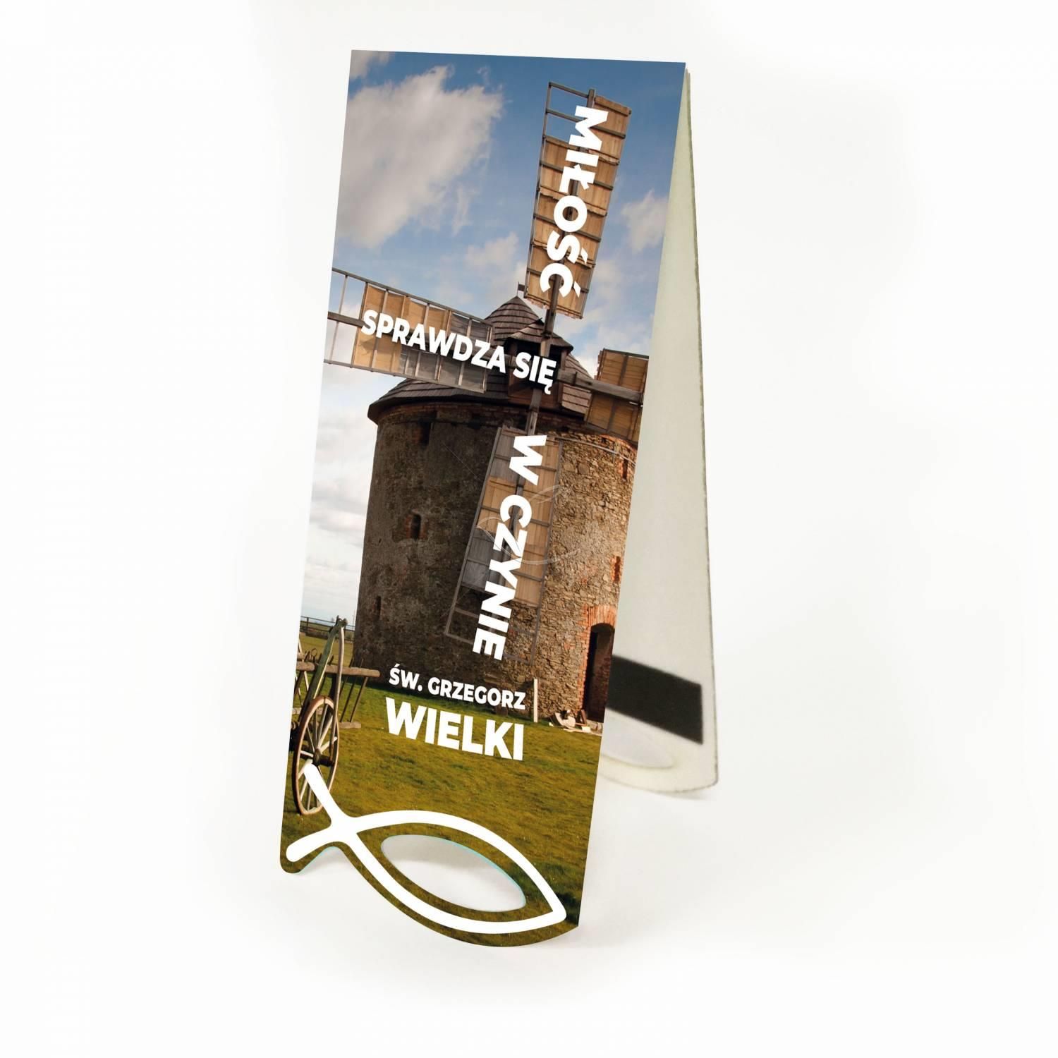 Zakładka Krajobraz Sentencja - Miłość sprawdza się w czynie... - Zakładki religijne do książek - Nowość