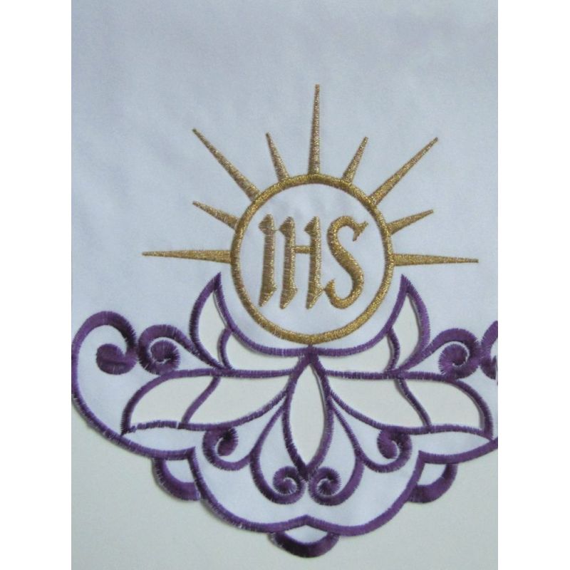 Obrus ołtarzowy haftowany - IHS (59) - OBRUSY OŁTARZOWE - Obrus ołtarzowy haftowany - IHS (59)