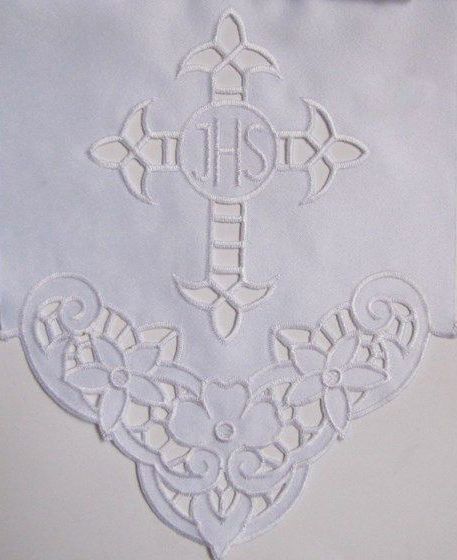 Obrus ołtarzowy haftowany - wzór eucharystyczny (113) - OBRUSY OŁTARZOWE - Nowość