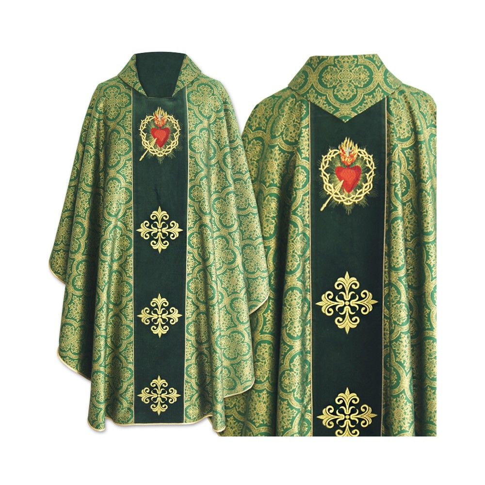 Ornat gotycki haftowane serce, pas aksamit - SZATY LITURGICZNE - Nowość