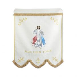 Chorągiew haftowana "Jezu ufam Tobie" - CHORĄGWIE, SZTANDARY - zdjęcie 2 - Chorągiew haftowana "Jezu ufam Tobie"