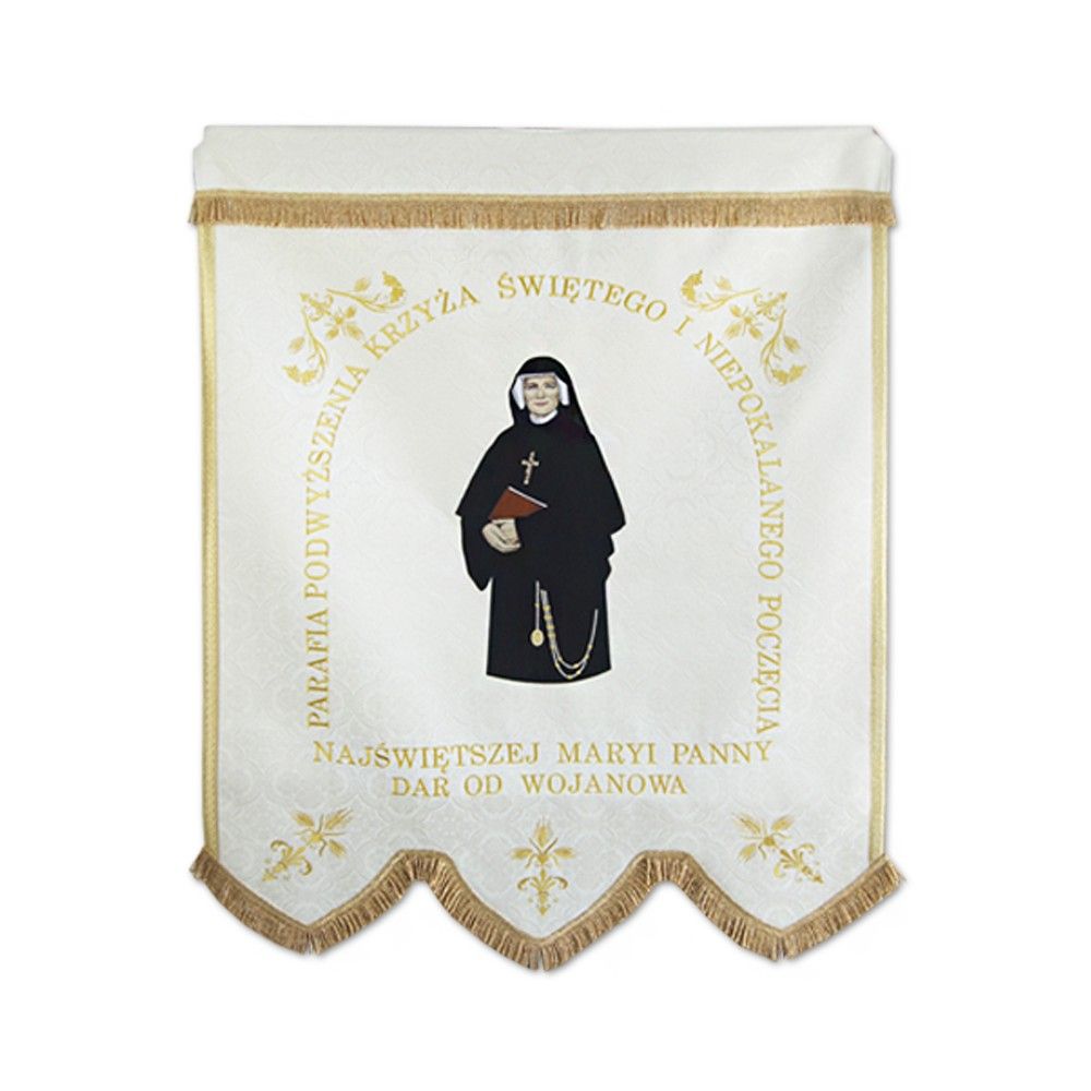 Chorągiew haftowana "Jezu ufam Tobie" - CHORĄGWIE, SZTANDARY - zdjęcie 3 - Chorągiew haftowana "Jezu ufam Tobie"