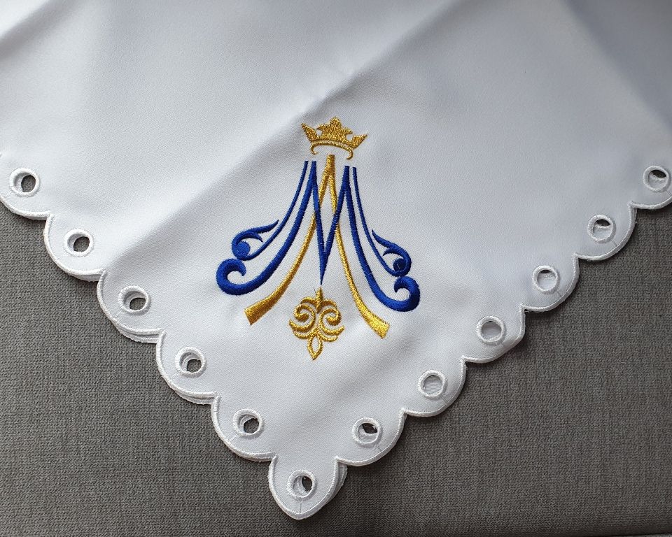 Serweta wzór maryjny kwadrat 60x60 cm - OBRUSY OŁTARZOWE - Nowość