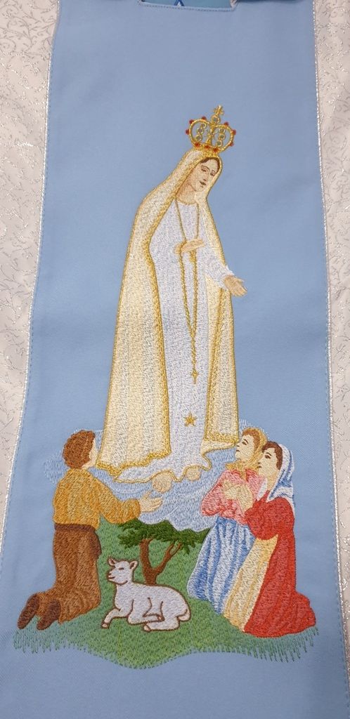 Ornat haftowany MB Fatimska (1) - Ornaty Maryjne - zdjęcie 2 - Ornat haftowany MB Fatimska (1)