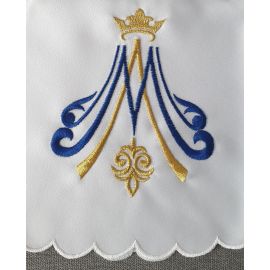 Serweta wzór maryjny koło śr. 60 cm (1) - OBRUSY OŁTARZOWE