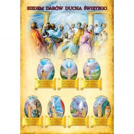 Plakat - Siedem darów Ducha Świętego - Plakaty religijne edukacyjne, sentencje