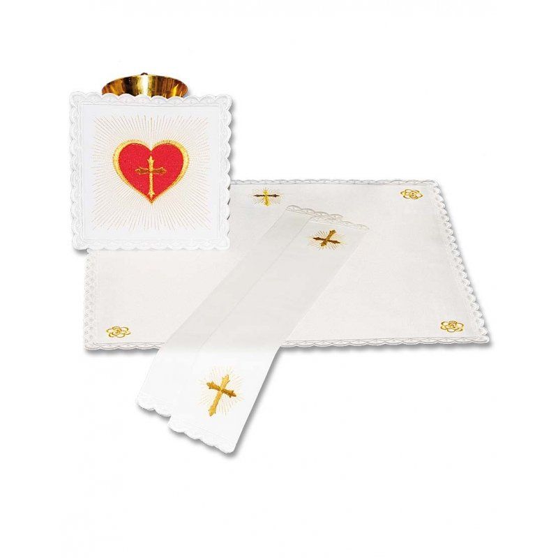 Bielizna kielichowa Serce Jezusa haft - Zestawy - zdjęcie 2 - Bielizna kielichowa Serce Jezusa haft