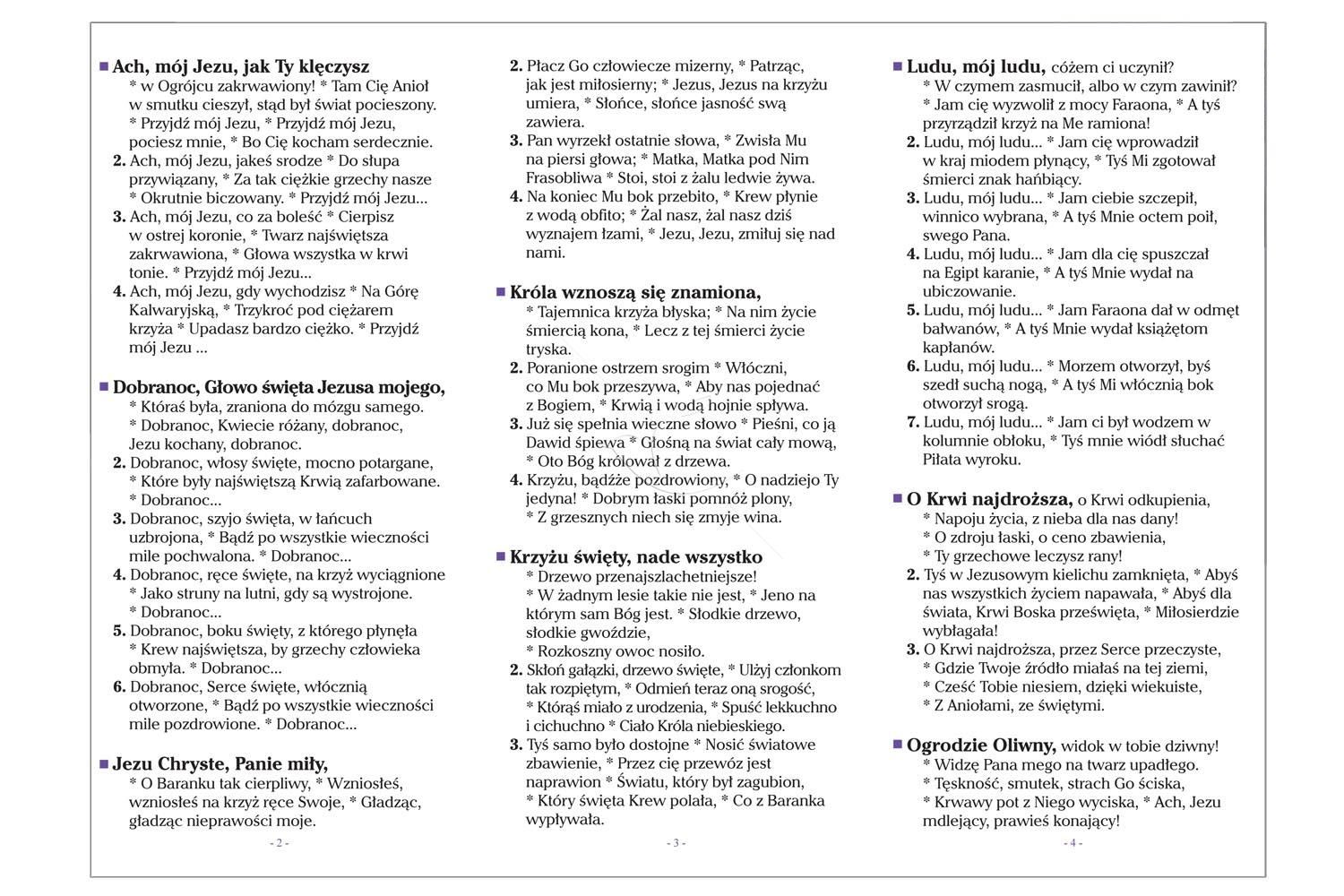 Folder składany Pieśni na Wielki Post - KSIĄŻKI, ROZWAŻANIA -  DROGA KRZYŻOWA - zdjęcie 2 - Folder składany Pieśni na Wielki Post