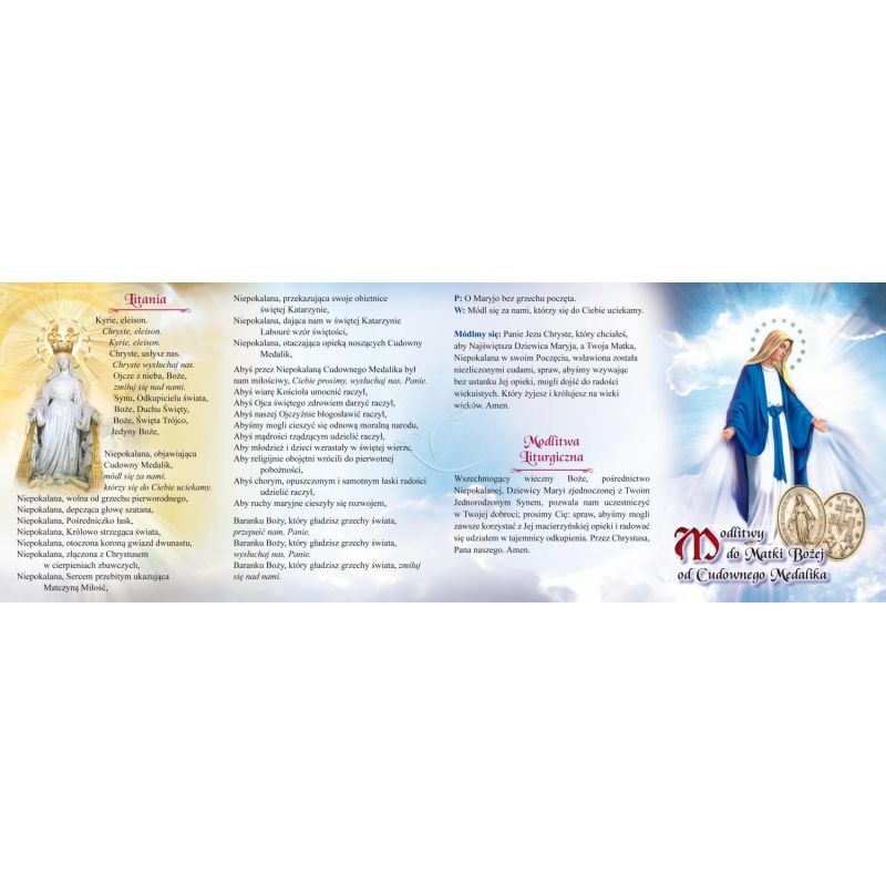 Folder składany Modlitwy do Matki Bożej od Cudownego Medalika 15x11 - Folder religijny - Folder składany Modlitwy do Matki Bożej od Cudownego Medalika