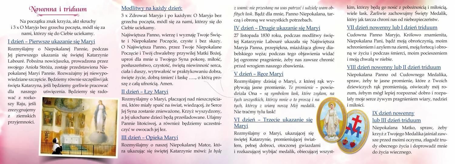 Folder składany Modlitwy do Matki Bożej od Cudownego Medalika 15x11 - Folder religijny - zdjęcie 2 - Folder składany Modlitwy do Matki Bożej od Cudownego Medalika