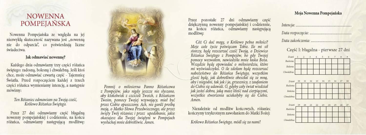 Folder składany 13x9 cm Nowenna Pompejańska - Folder religijny - zdjęcie 2 - Folder składany 13x9 cm Nowenna Pompejańska