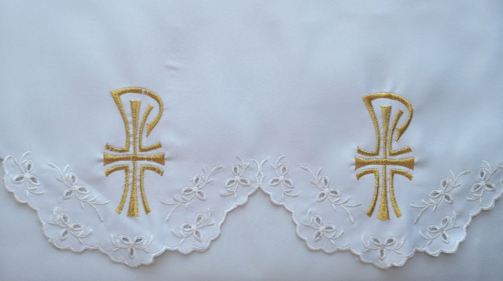 Obrus ołtarzowy haftowany - wzór eucharystyczny (177) - OBRUSY OŁTARZOWE - Nowość