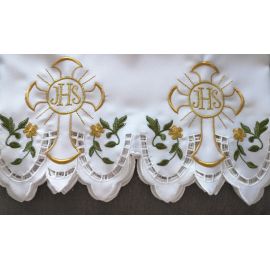 Obrus ołtarzowy haftowany - wzór eucharystyczny (135) - OBRUSY OŁTARZOWE