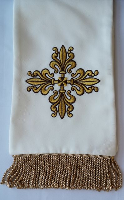 Stuła haftowana Św. Antoni z Dzieciątkiem Jezus - Z POSTACIAMI - zdjęcie 4 - Stuła haftowana Św. Antoni z Dzieciątkiem Jezus