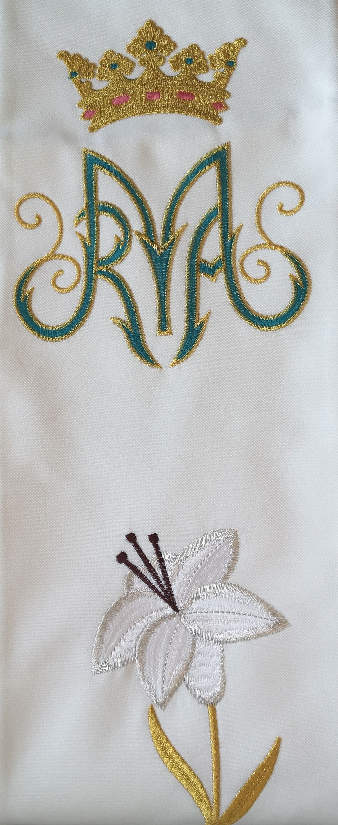 Stuła haftowana Matka Boża Nieustającej Pomocy - Z POSTACIAMI - zdjęcie 6 - Stuła haftowana Matka Boża Nieustającej Pomocy