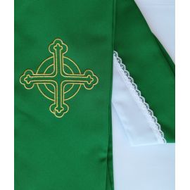 Stuła zielona Krzyż do koncelebry (10) - KONCELEBRA