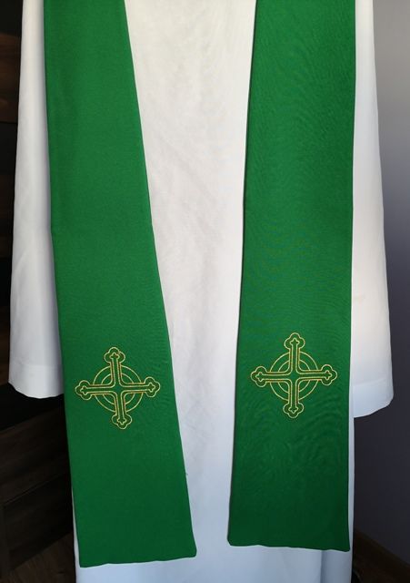 Stuła zielona Krzyż do koncelebry (10) - KONCELEBRA - zdjęcie 2 - Stuła zielona Krzyż do koncelebry (10)