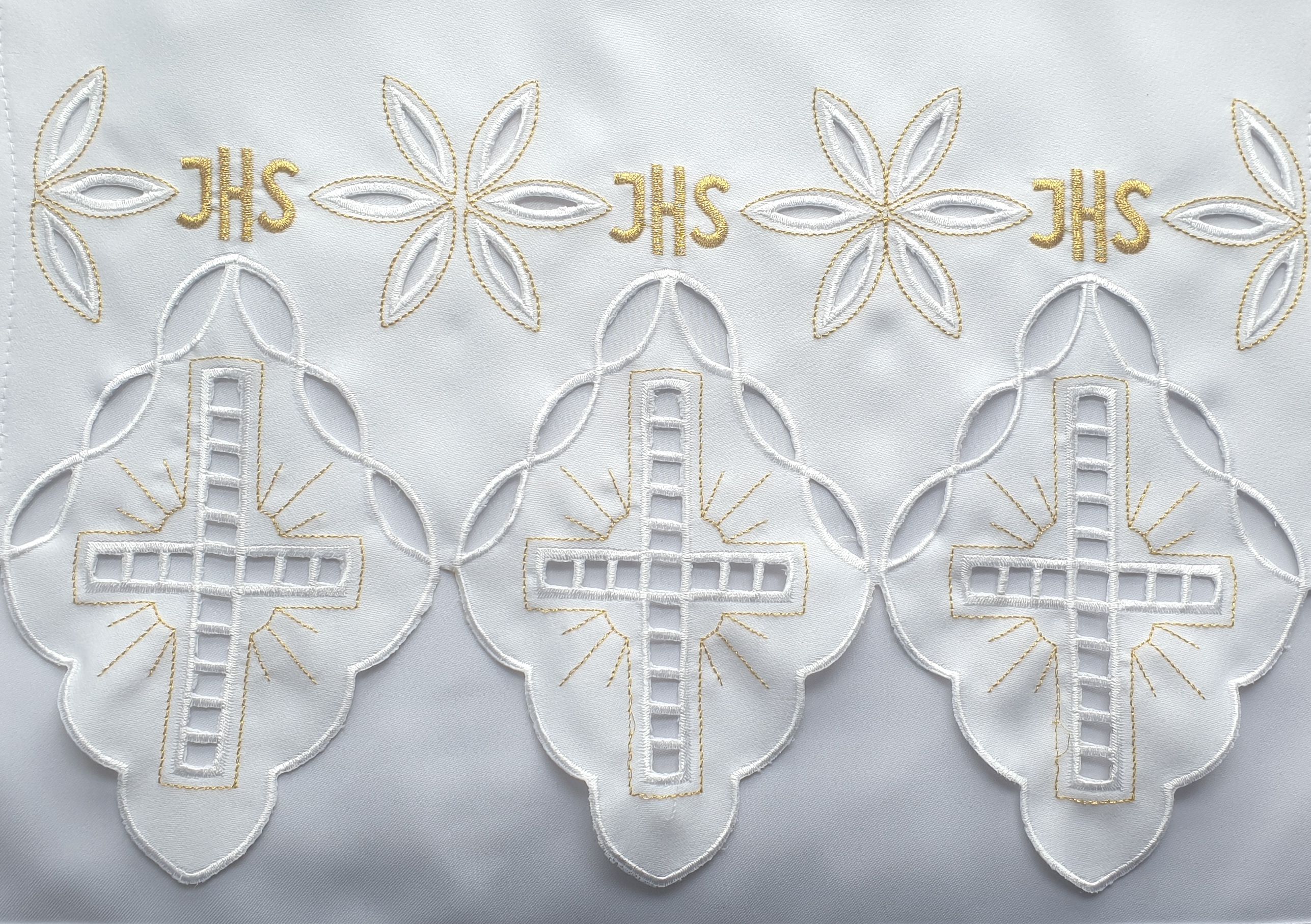 Obrus ołtarzowy haftowany - wzór eucharystyczny (153) - OBRUSY OŁTARZOWE - Nowość