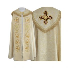 Kapa haftowana wzór gotycki - tkanina brokat (52) - KAPY LITURGICZNE