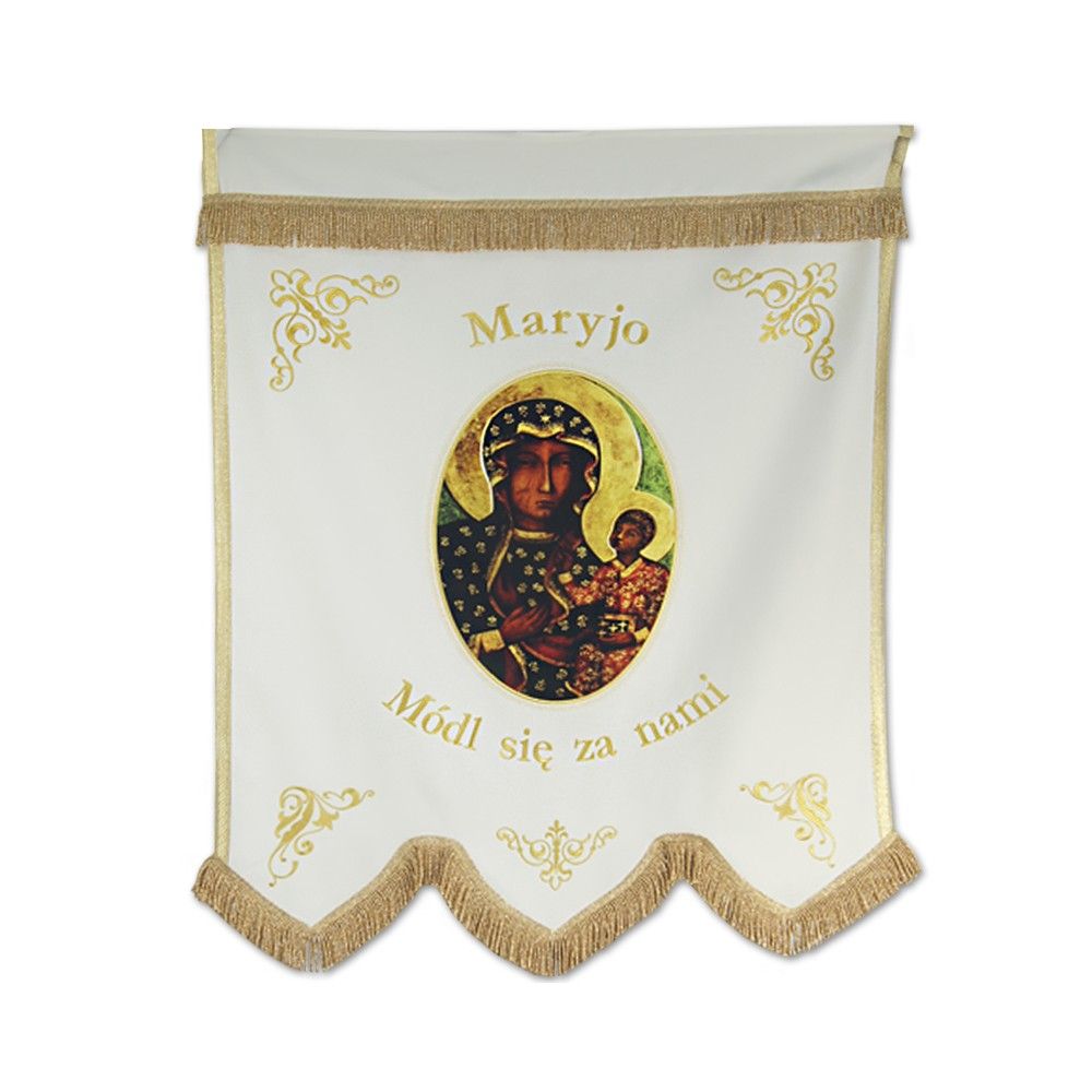 Chorągiew haftowana Serce Maryi + MB Częstochowska - CHORĄGWIE, SZTANDARY - zdjęcie 3 - Chorągiew haftowana Serce Maryi + MB Częstochowska