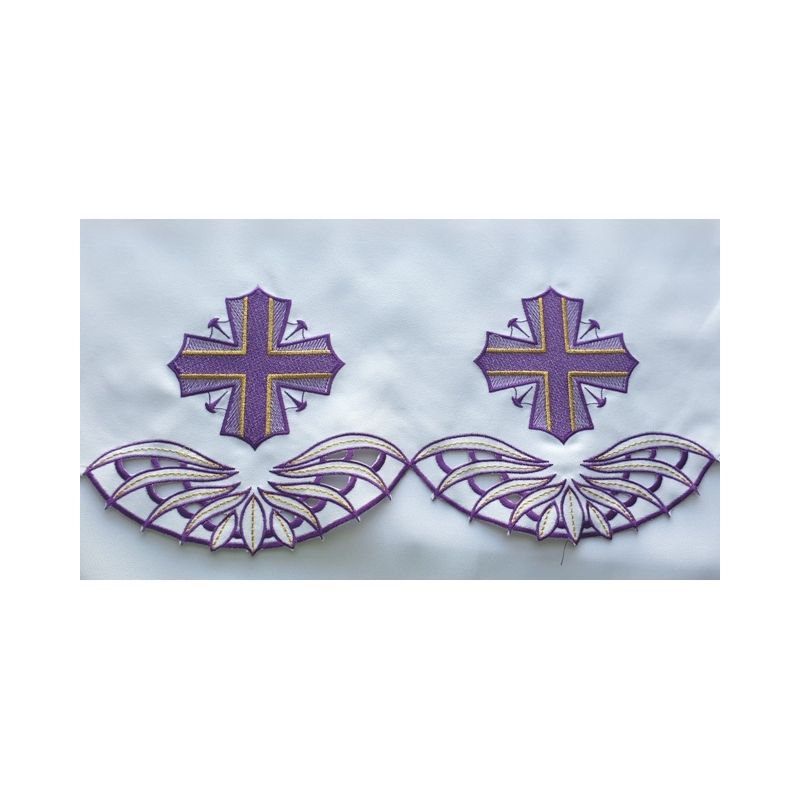 Obrus ołtarzowy haftowany - wzór eucharystyczny (76F) - OBRUSY OŁTARZOWE - Obrus ołtarzowy haftowany - wzór eucharystyczny (76F)