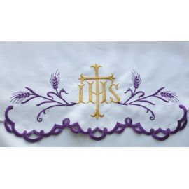 Obrus ołtarzowy haftowany - Kłosy IHS (75) - OBRUSY OŁTARZOWE