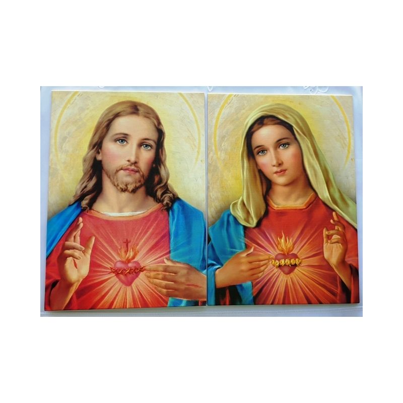 Dwa obrazy Serce Jezusa oraz Serce Maryi - komplet - OBRAZY RELIGIJNE - Dwa obrazy Serce Jezusa oraz Serce Maryi - komplet