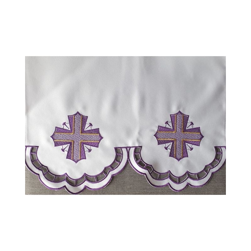 Obrus ołtarzowy haftowany - wzór eucharystyczny (197) - OBRUSY OŁTARZOWE - Obrus ołtarzowy haftowany - wzór eucharystyczny (197)